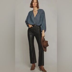 NWT-  ASKK NY GEEK FAUX LEATHER PANTS (Anthropologie)